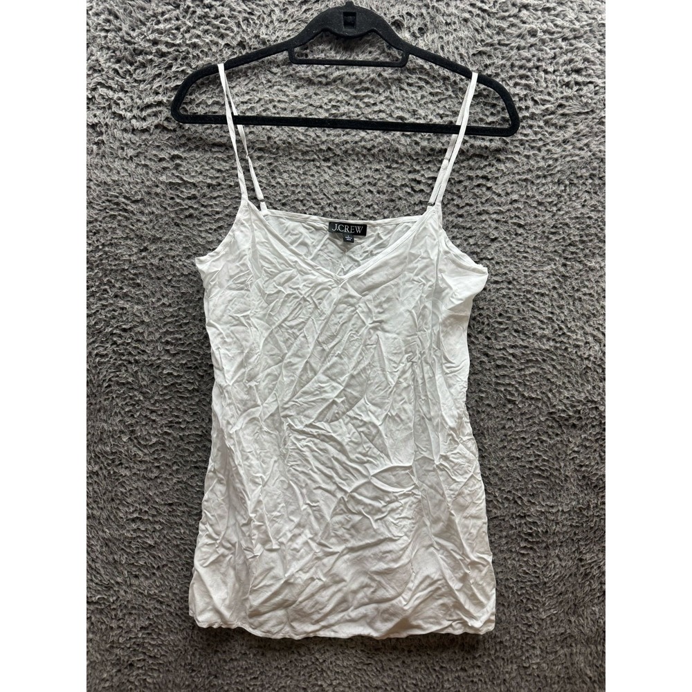 J. Crew Adjustable Strap V Neck Camisole Tank Top White Womens Size S